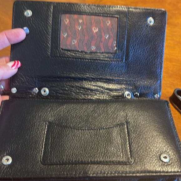 Brighton Vintage Wallet Clutch Hand Bag Crossbody Leather Silver Hardware - Picture 7 of 16
